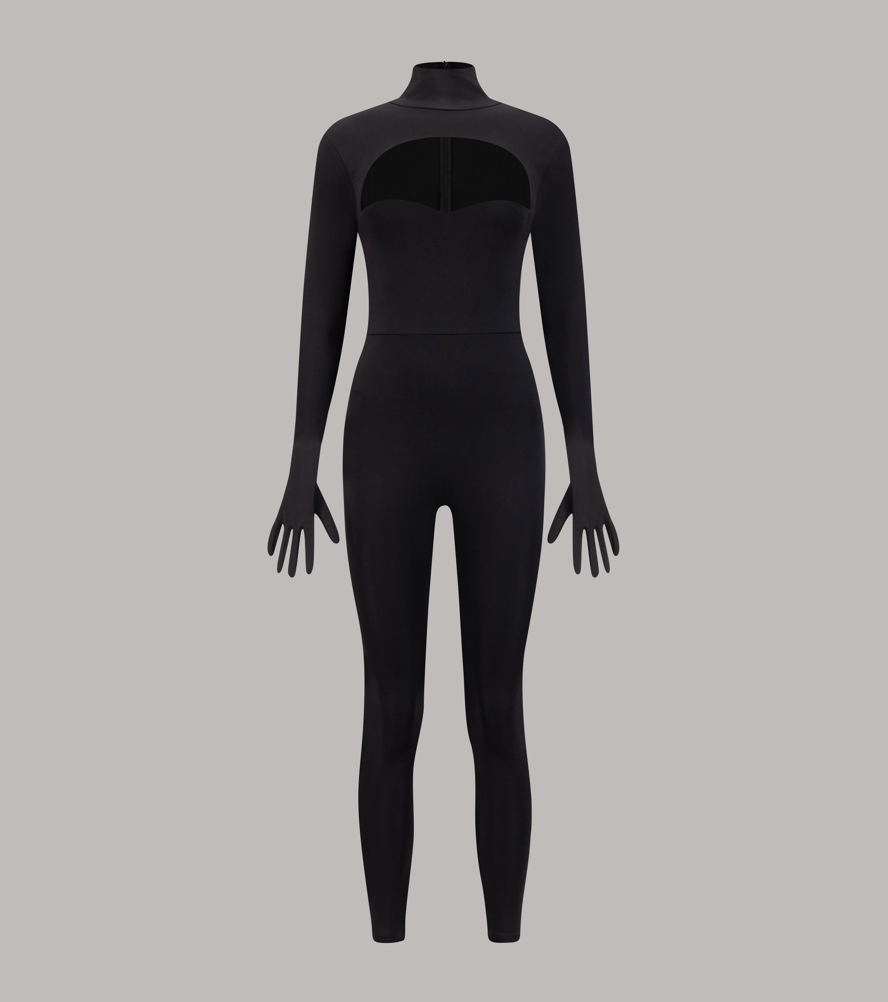 Sculpting Jumpsuit with Removable Gloves