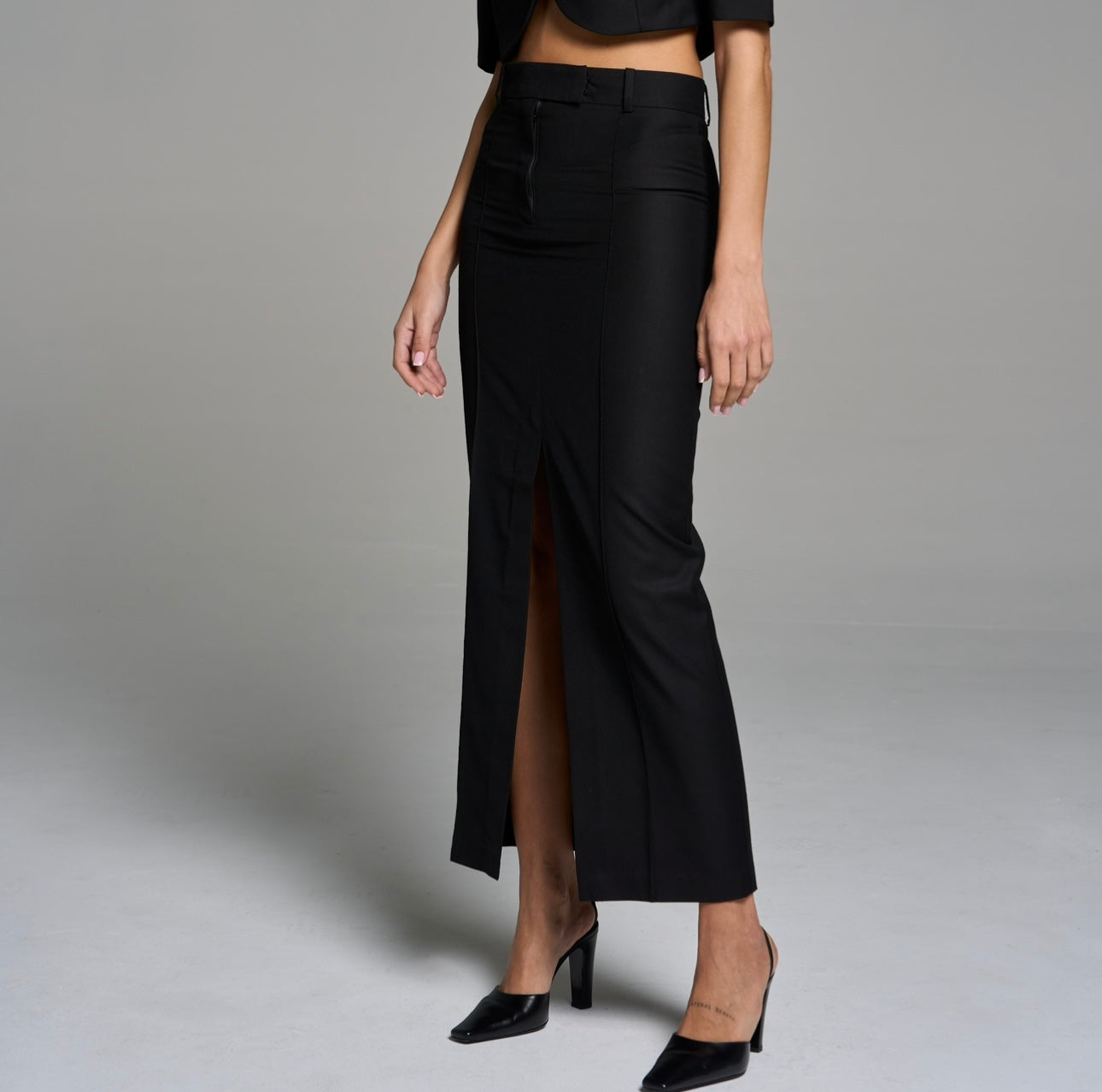 Front-Slit Pencil Skirt