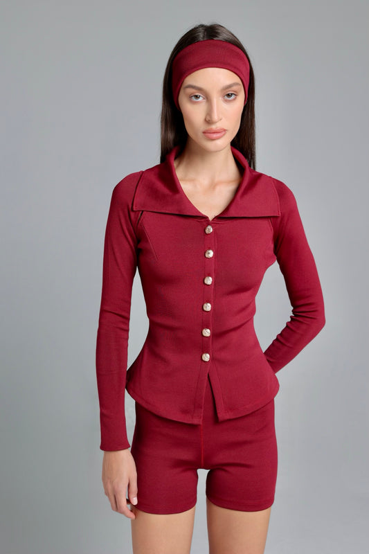 Classic Charm Jacket (Burgundy)