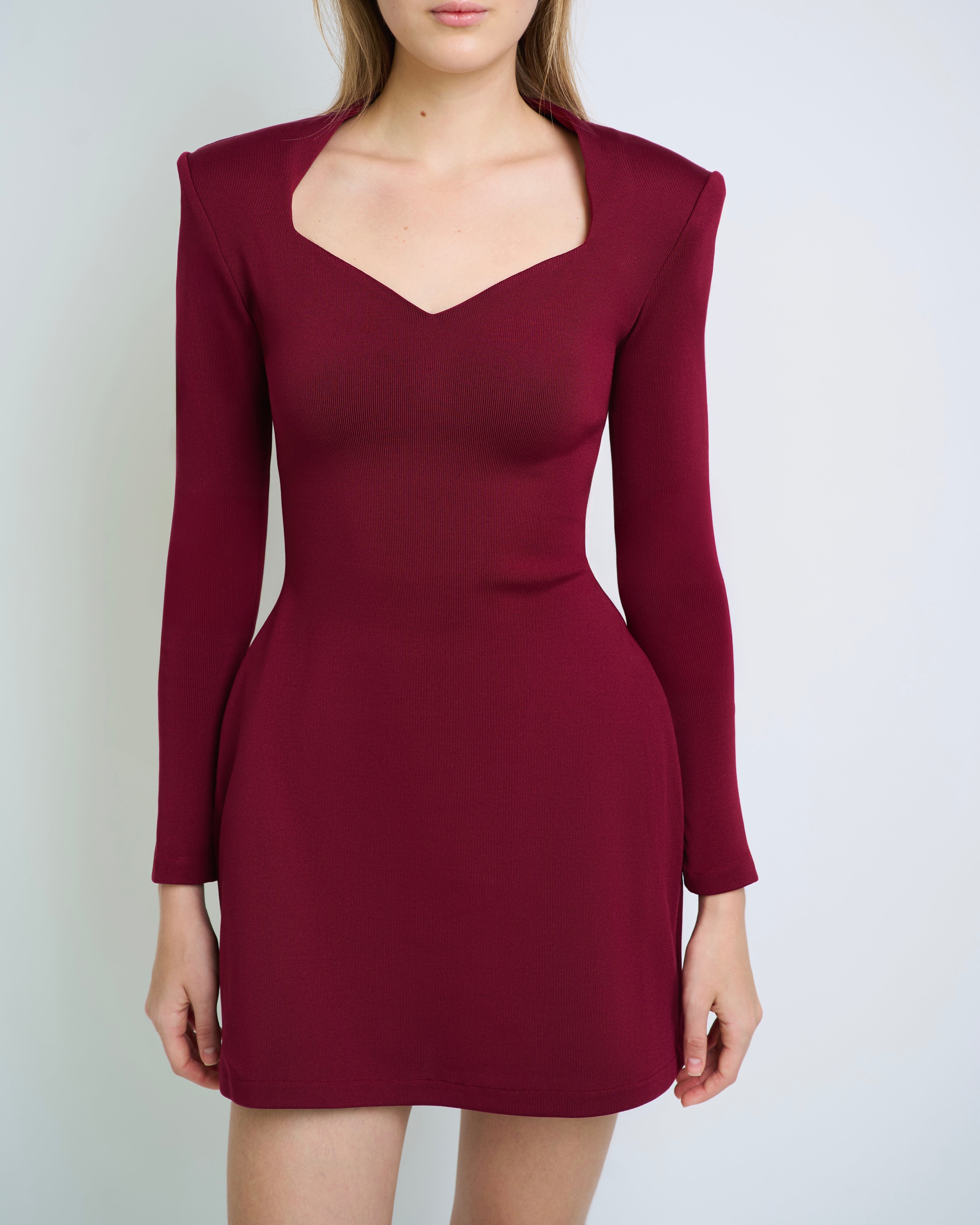 Classic Charm Dress Burgundy