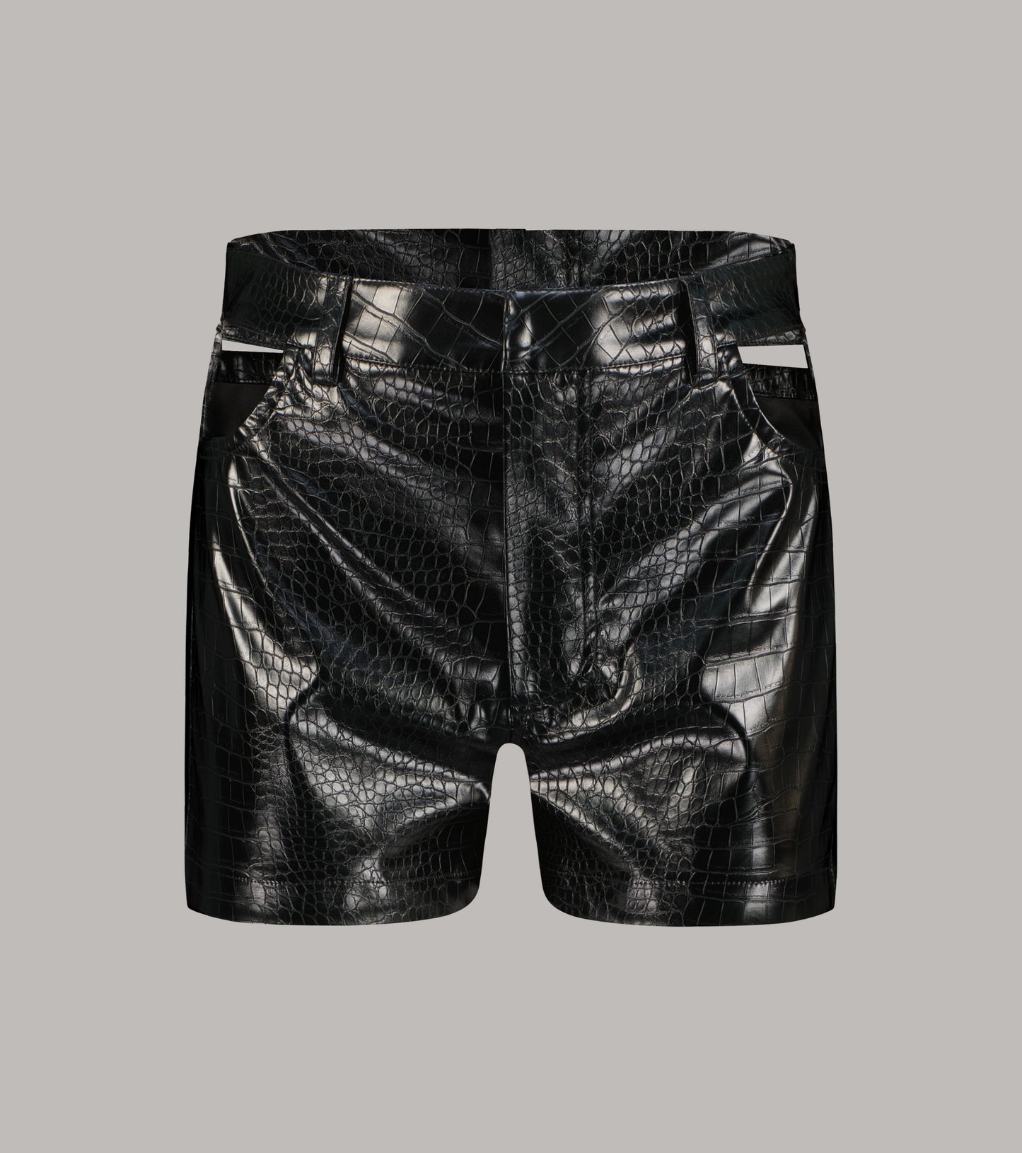 Crocodile shorts with cut out details