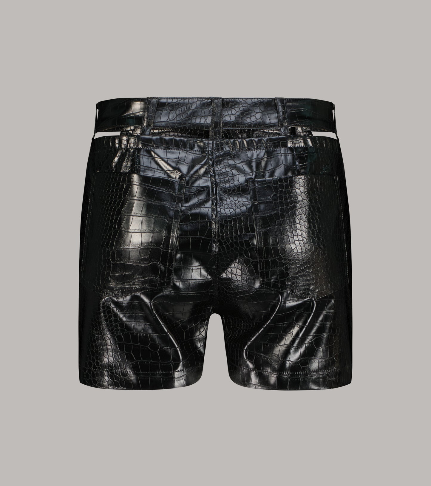 Crocodile shorts with cut out details