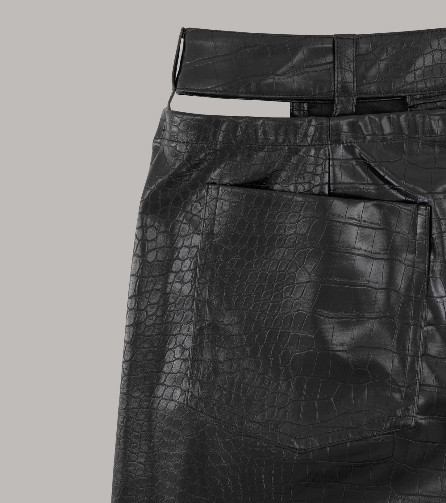 Crocodile shorts with cut out details