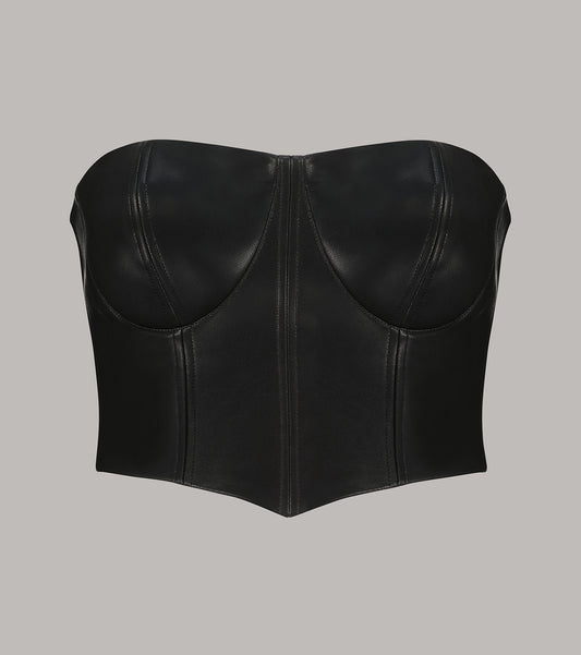 Vegan Leather Corset Top